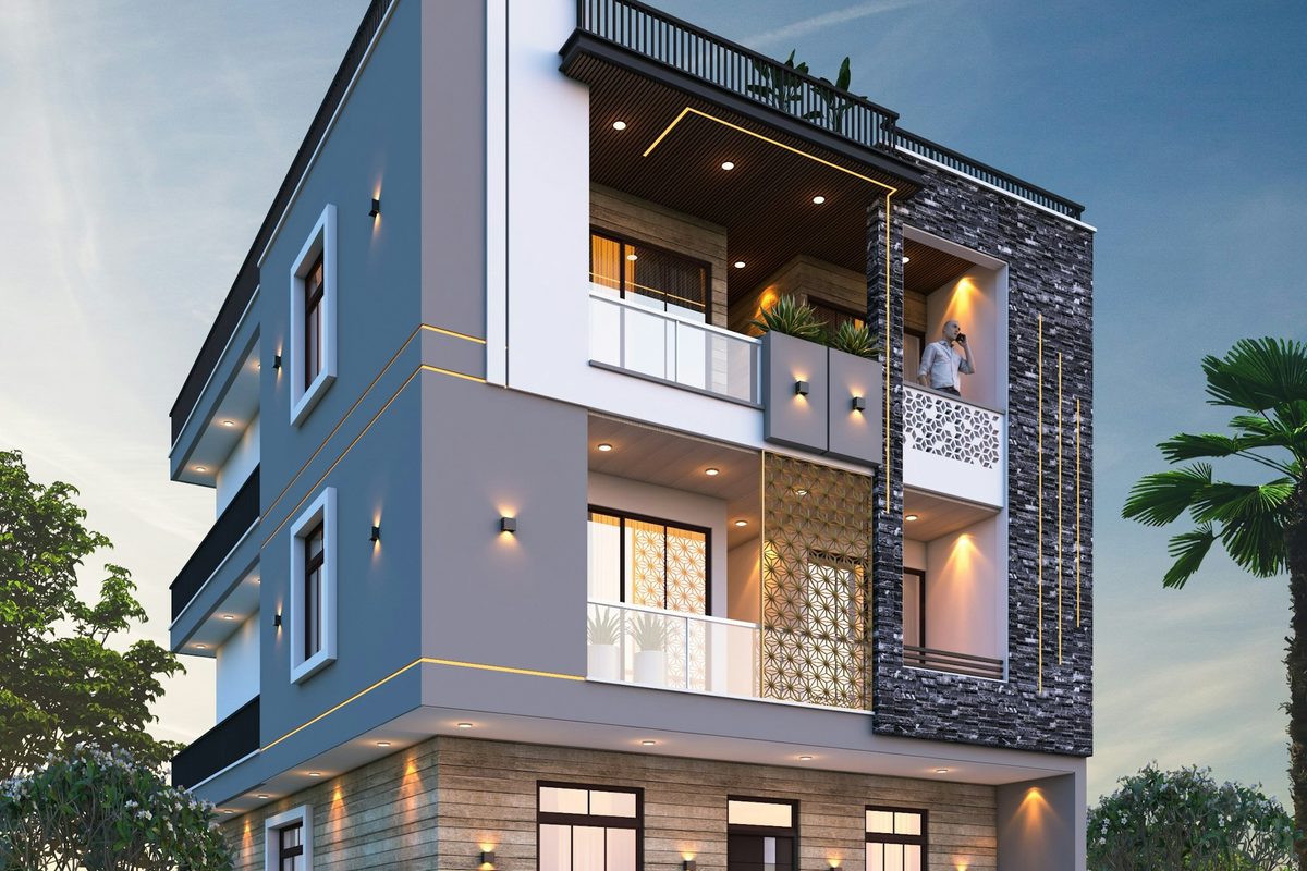 Independent house exterior elevation